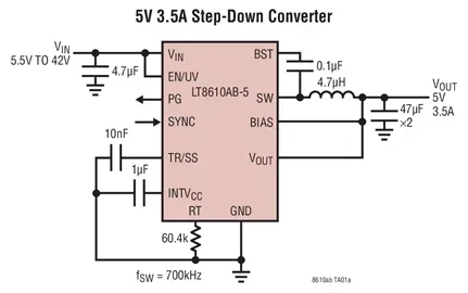 LT8610AEMSE LT8610AIMSE LT8610AHMSE LT8610 - 42 فولت، 3.5 أمبير منظم تنحى متزامن مع تيار هادئ 2.5uA
