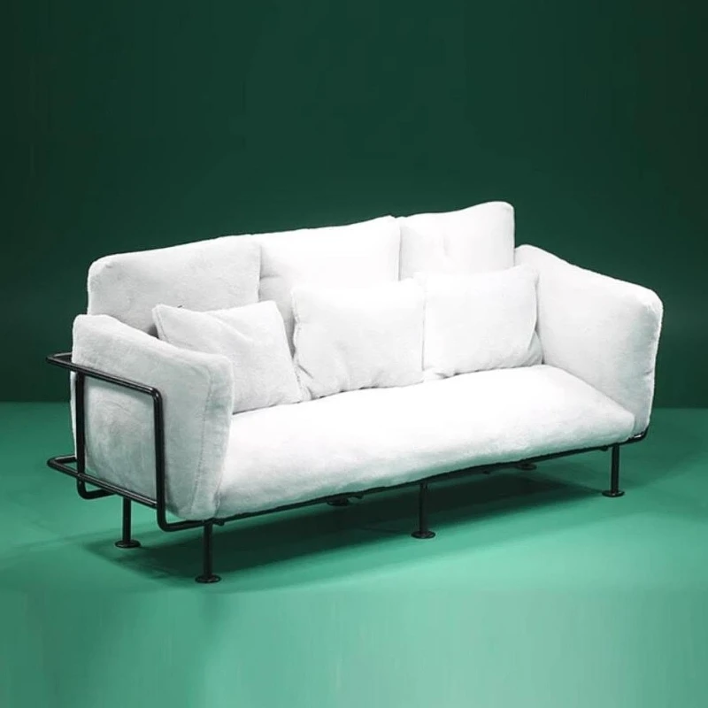 

1:6 Scale Dollhouse Miniature Plush Sofa Model European Dollhouse Living Room Simulation Mini Sofa Dollhouse Scene Display Decor