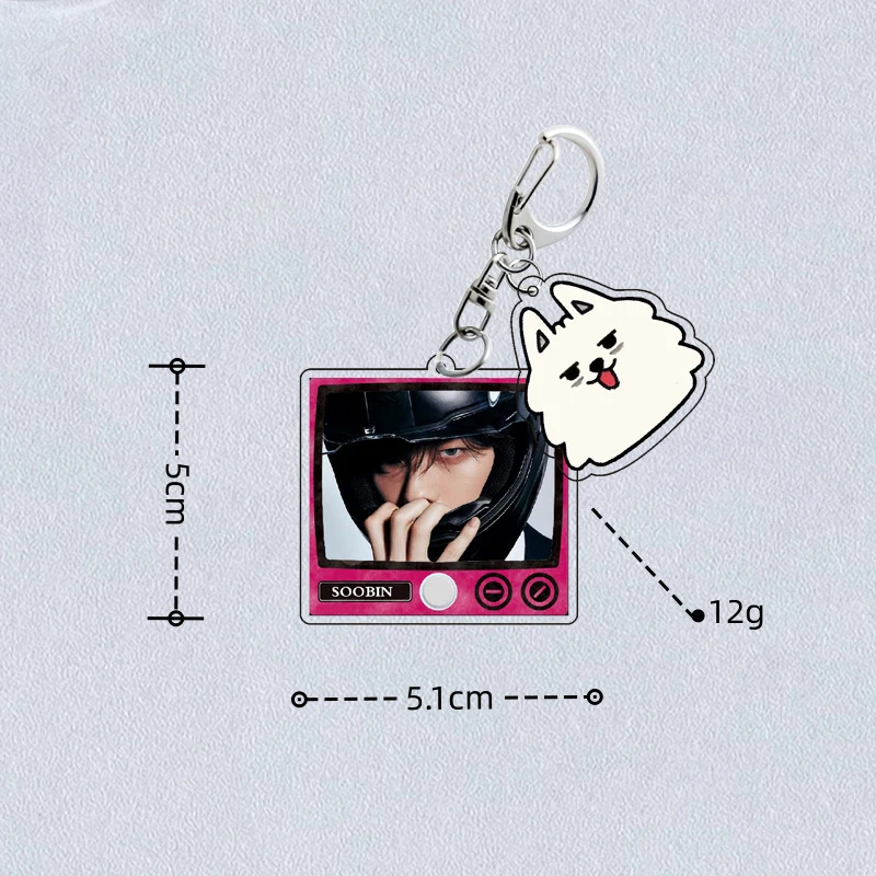 2Pcs KPOP Soobin YEONJUN Keychain Cartoon Figure Car Keyring Fashion Ins Fans BEOMGYU HUENINGKAI TAEHYUN Collection Accessories