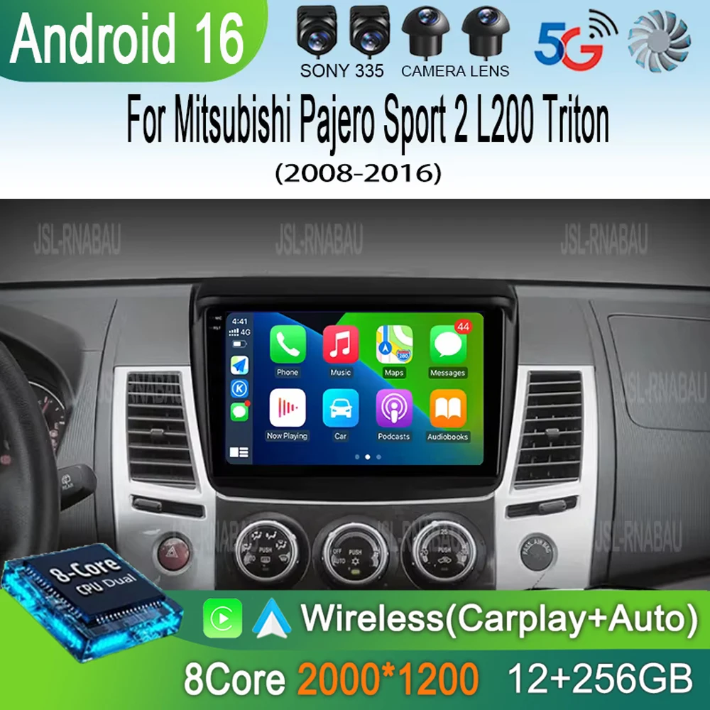 

Android 16 Carplay Car Radio For Mitsubishi Pajero Sport 2 L200 Triton 2008 - 2016 Navigation Multimedia Player Stereo WiFi+4G