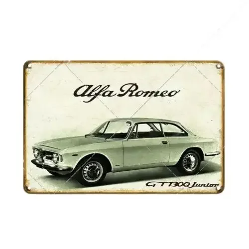 Romeo GT 1300 Junior Vintage Wall Art Tin Sign Retro Car Decor Gift