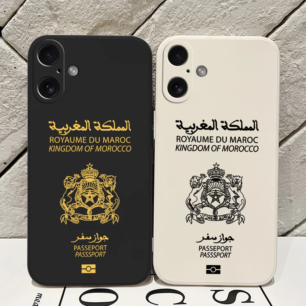 Morocco Passport Phone Case for iPhone 16 15 14 13 12 11 Pro Max Mini X XR XSMax 8 7 6 6S Plus Soft Silicone Back Cover