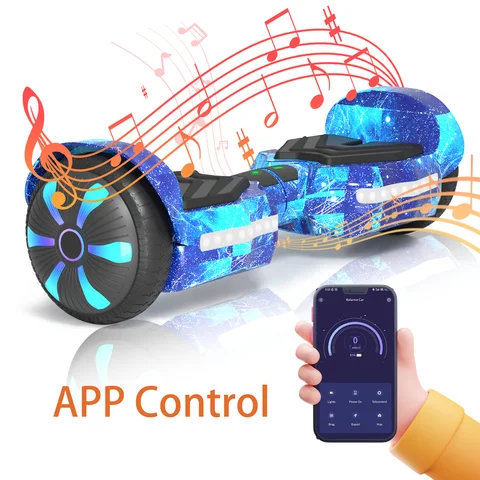 Self Balancing Scooter SIMATE Electric Scooter 6.5 inch All Terrain Off Road Hoverboard with Bluetooth Speakers and LED Lights, UL2272 Certified Self Balancing Scooter