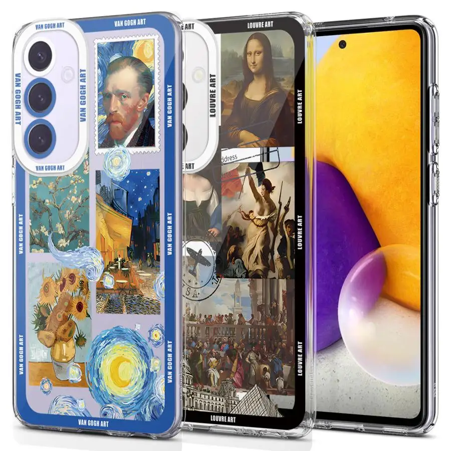 Van Gogh Mona Lisa Art Cover Case for Samsung Galaxy A35 A55A53 A54 A73 A34 A33 A25 A24 A13 A14 A15 Clear Soft Shell