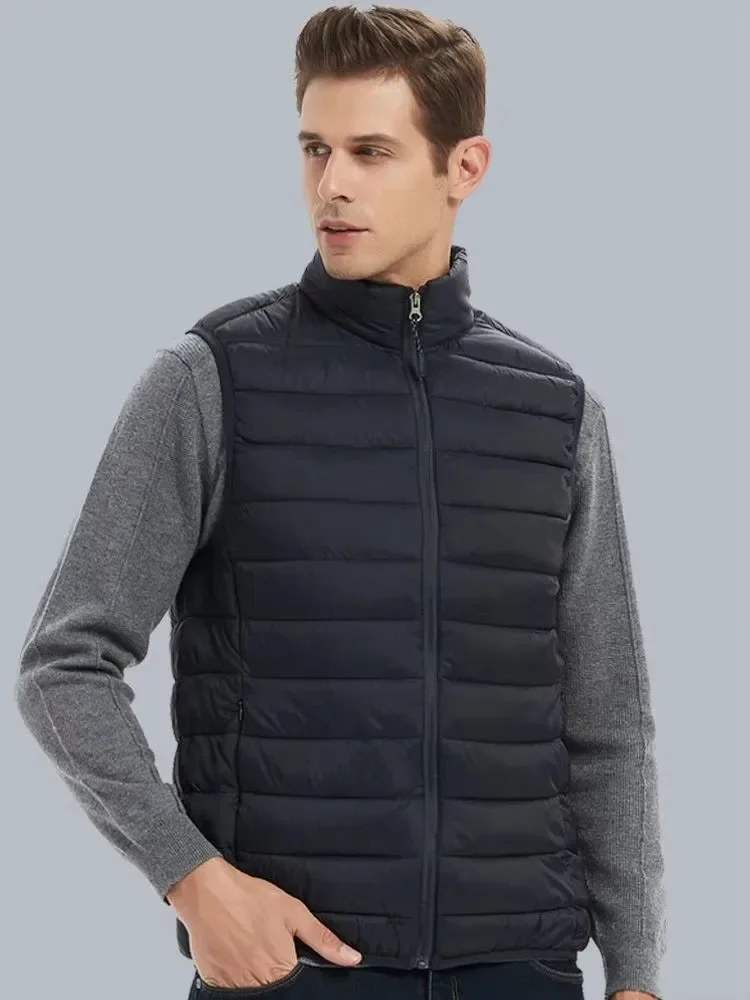 Men' Sleeveless Vest Jackets Winter Fashion Male Cotton-Padded Vest Coats Men Stand Collar Warm Waistcoats Clothing  vest men