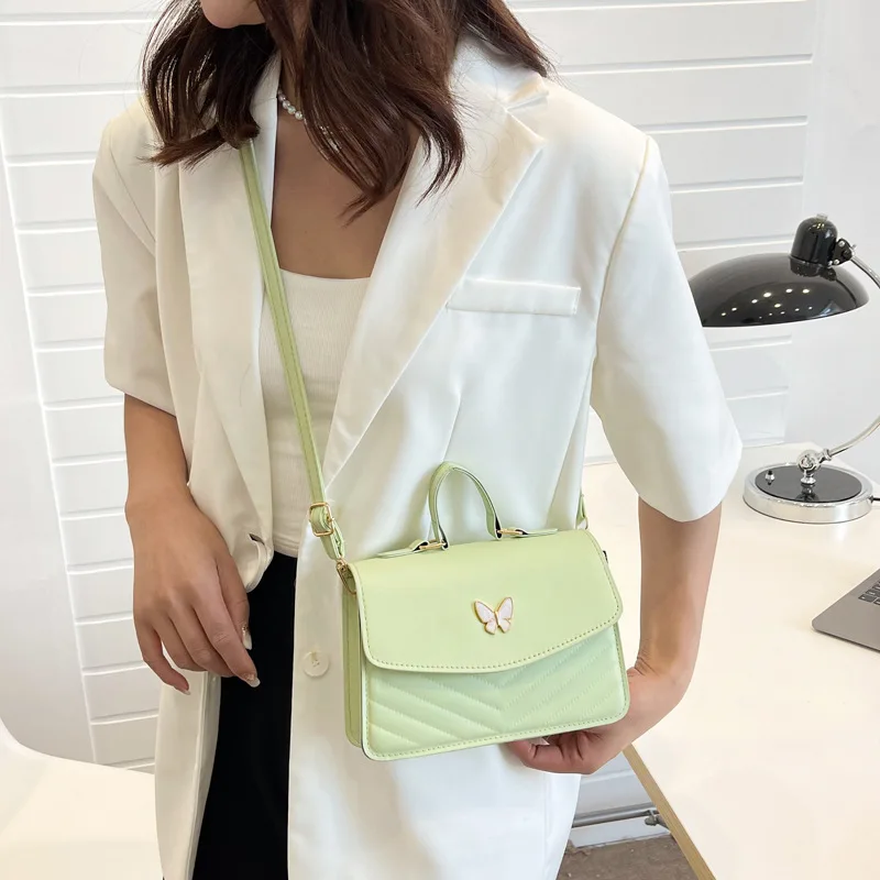 Casual Fashion Crossbody Bag New Korean Style Women's Bag Pure Color Shoulder Bag Niche Versatile Satchel Small Square Bag Wo...