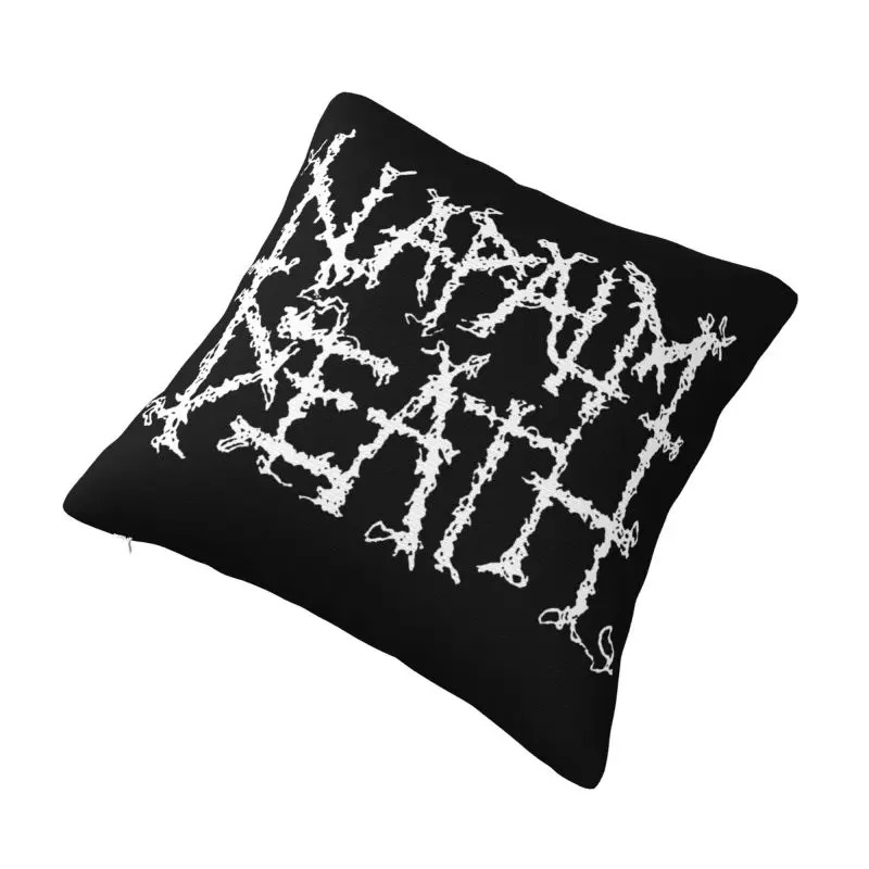 Housses de coussin personnalisées, taie d'oreiller carrée, bande de métal rapmetal noir, Napalm Death Grindcore, housse pour canapé