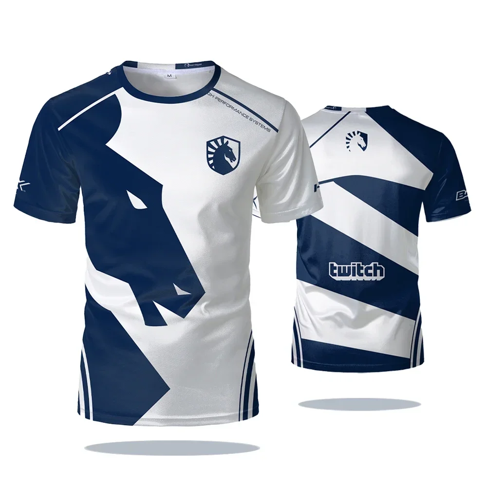 

2025 New Liquid Team Men's T-Shirt Esports Game Uniform 3d Print Short Sleeve Tee Cosplay Summer Breathable Long Boy Casual Tops