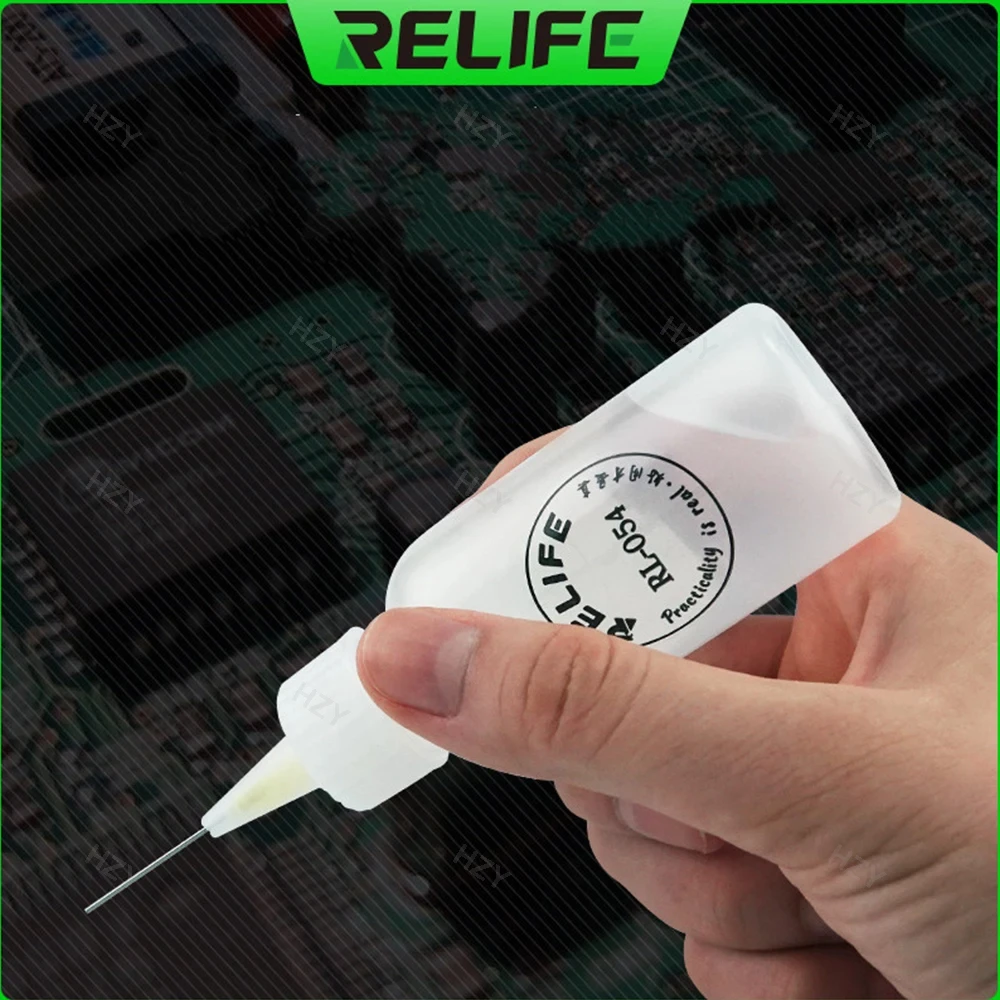 RELIFE RL-054 50ml pointe d'aiguille soudure nettoyage liquide Flux alcool huile distributeur en plastique main bouteille nettoyant bricolage outils de réparation