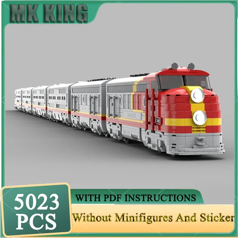 Moc Building 8-brede rijtuigen Spoorwegtrein Model Bakstenen Technologie Modulaire blokken Geschenken Kerstspeelgoed DIY-sets Montage