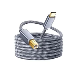 3M USB C To USB B 2.0 Printer Cable Braided Printer Scanner for Epson HP Canon Brother MacBook Pro Samsung MIDI Controlle Cable