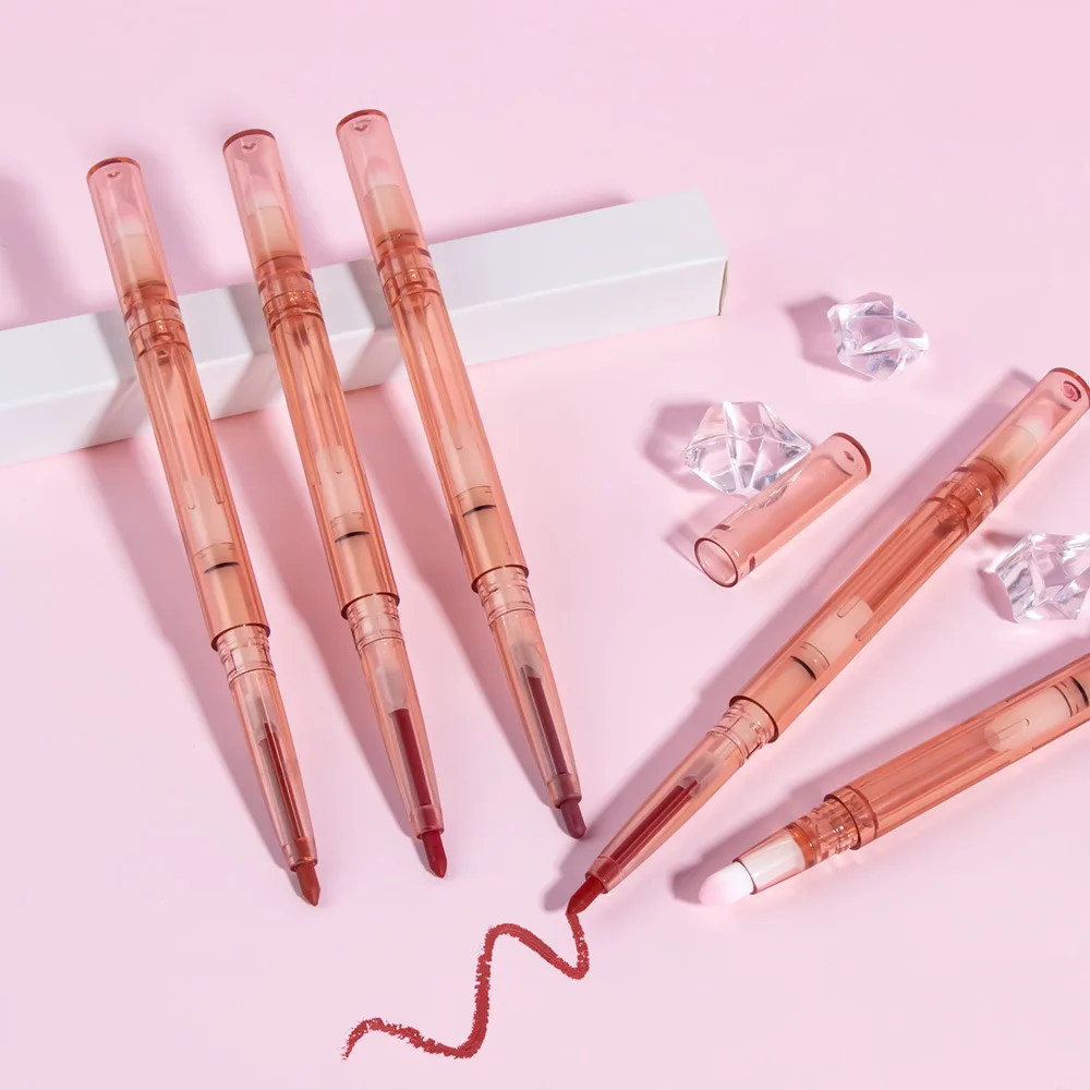 Matita per labbra cremosa Logo personalizzato Retrattile Impermeabile Etichetta privata a lunga durata Trucco opaco Rotazione fluida del matita per labbra