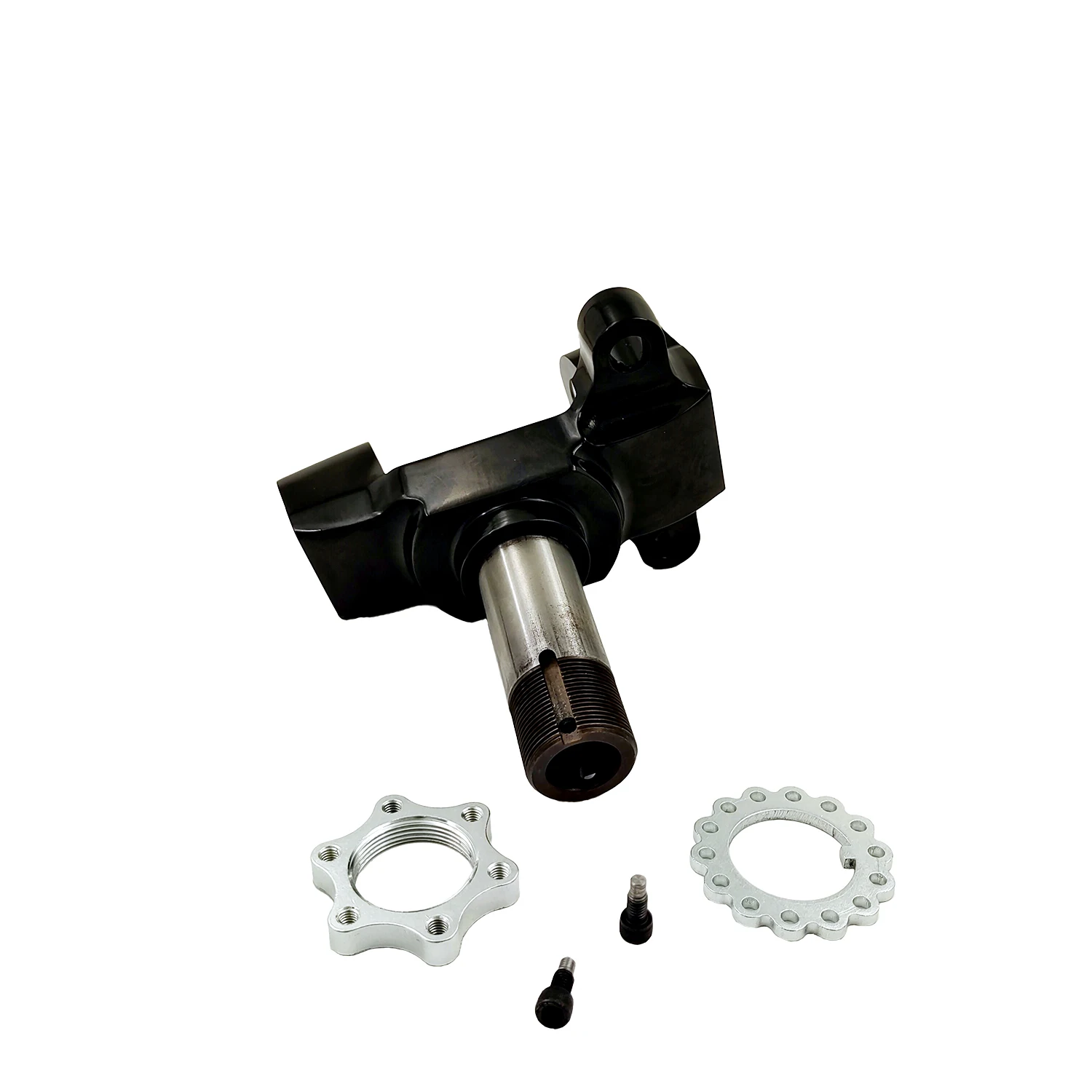Hot Selling Black Sprint Car Front Spindle 7075 Aluminum and Chromoly Steel Shaft