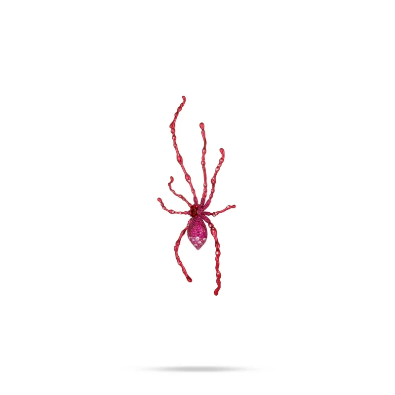 BELLUX Copper Alloy Synthetic Zircon Brooch Red Spider Full Diamond Spider Luxury Design Charm Fashion Brooch
