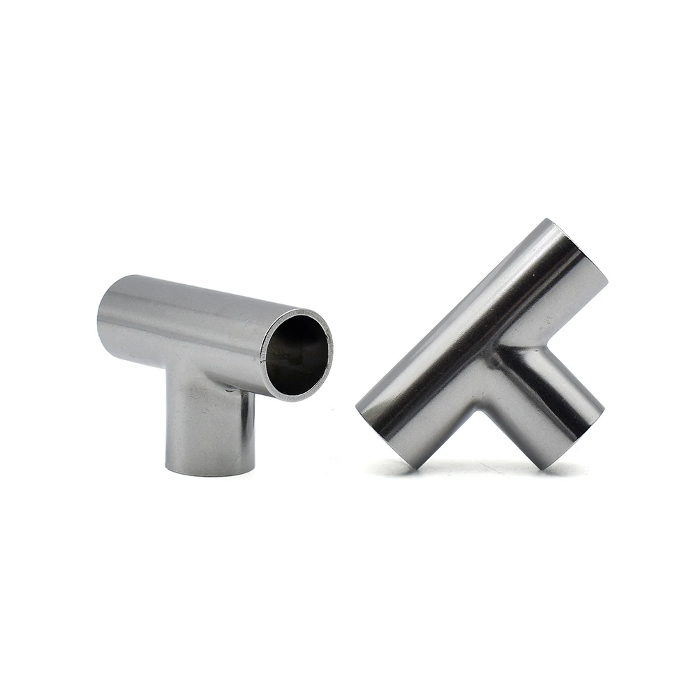 16/19/22/25/28/32/38/45/51mm-133mm SS304 Sanitary  Stainless  Pipe OD Butt Weld Tee 3 Way Connector TYPE T Joint Homebrew