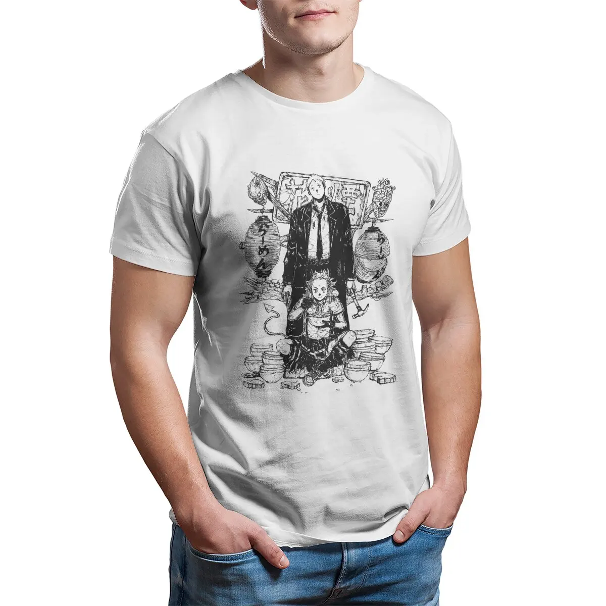 Men dorohedoro shin noi Classic T-Shirt 100% Cotton printed clothing Tops Big Size T-Shirts