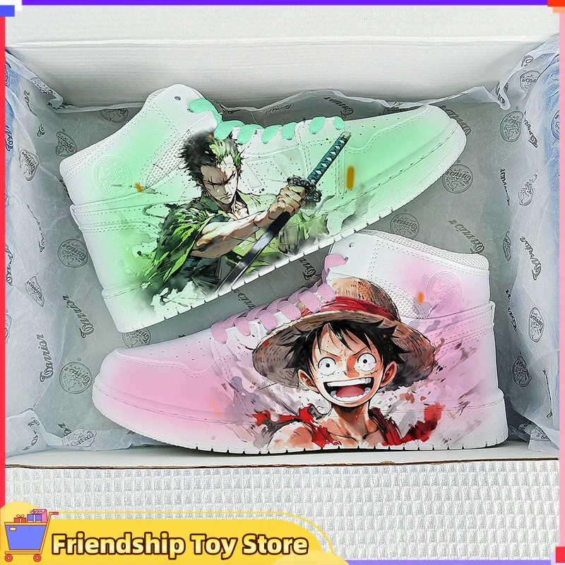 One Piece Luffy Zoro Animation Cartoon Two-Dimensional Men\'S Trendy Outdoor Casual Low-Top Sports Shoes Couple Gym Shoes Gift