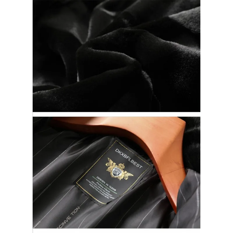 Men Fur Coat Winter Bomber Jacket Rabbit Fur Coat Luxury High Quality Faux Fur Jacket Zip Outerwear Stripe Short Tops Trendy New