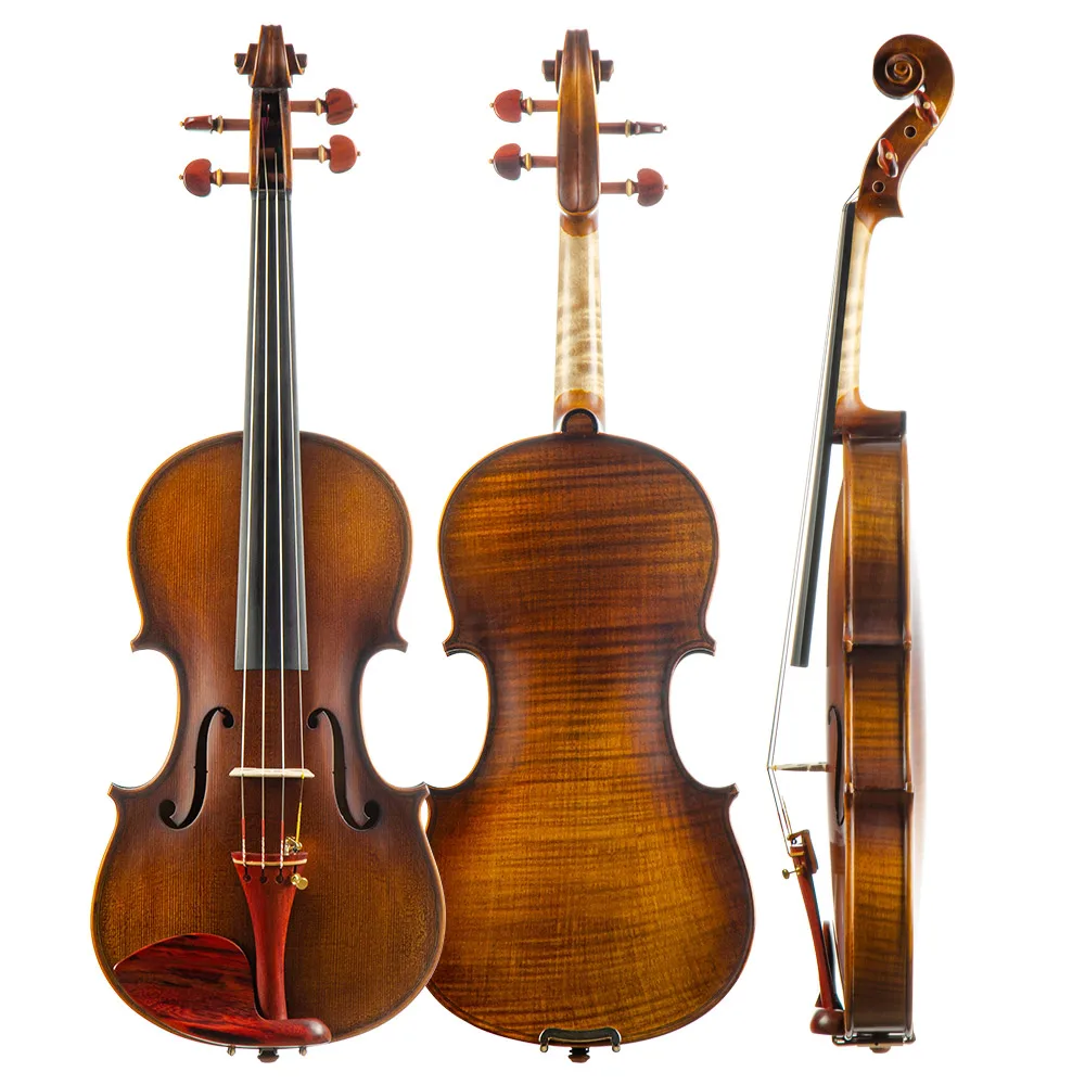 CHRISTINA Professional Violin S100D-2 with Rosewood Fittings One-piece Flame Maple European Spruce Retro Style 4/4-1/4 Size