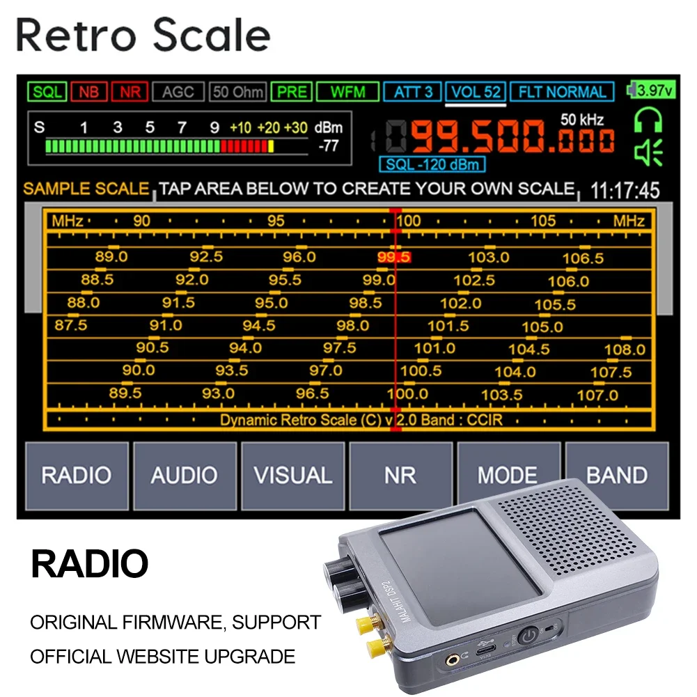 New Firmware 2.30 Second Generation DSP2 SDR Malachite Radio Receiver 5000mAh Battery Digital Portable Radio Adjustable Filter