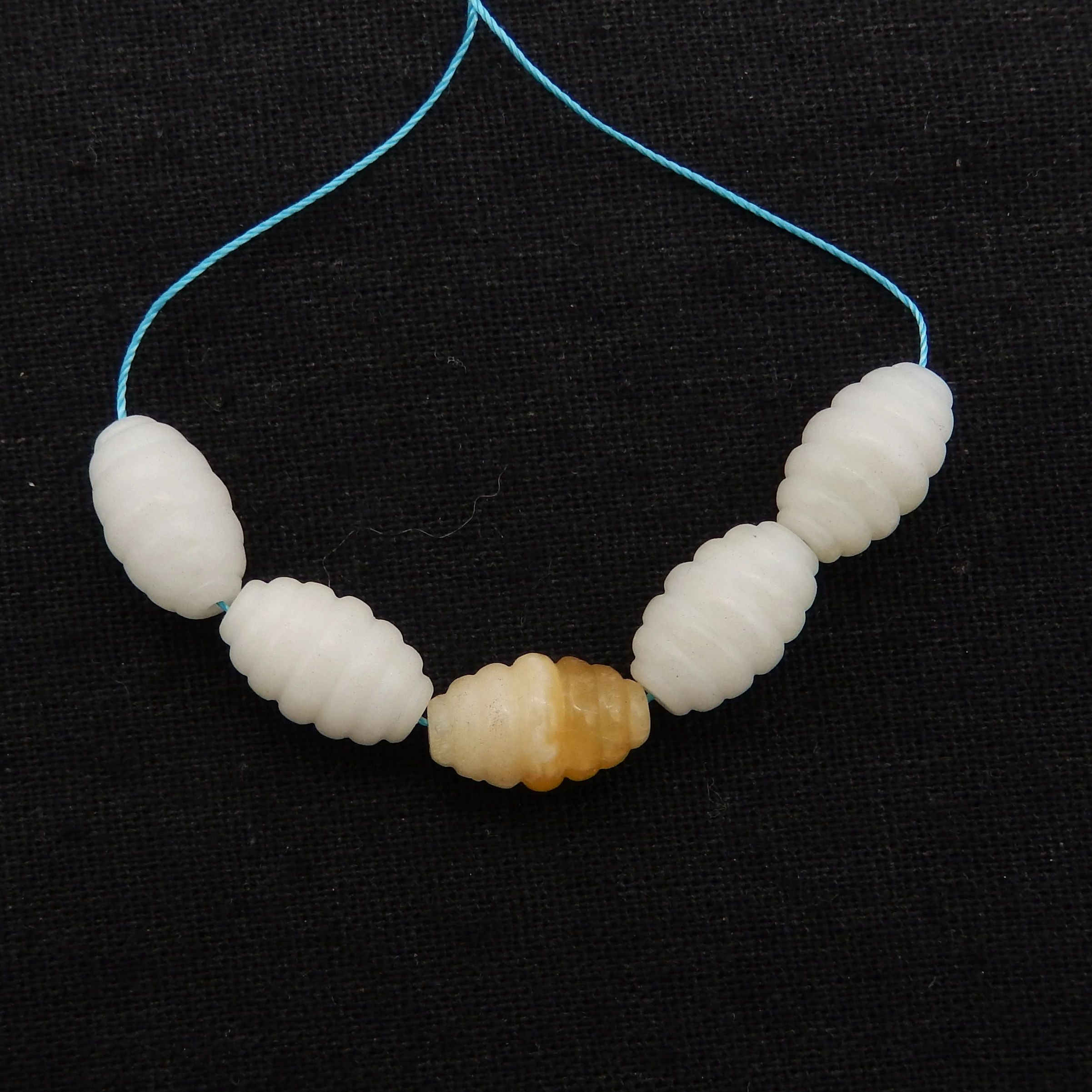 5Pcs Natural Stone White Jade Loose Beads For Jewelry Making DIY Charms Necklace Pendant  Bracelet 16x10mm 11g