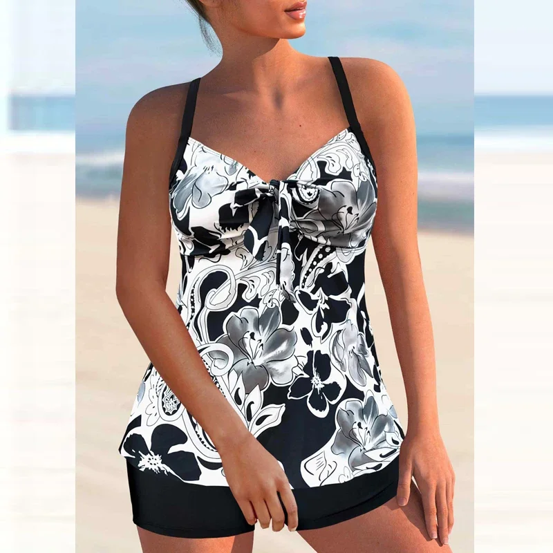 ชุดว่ายน้ำ tankini Monokini สำหรับผู้หญิง, ใหม่2023ชุดว่ายน้ำชุดว่ายน้ำ2ชิ้นชุดว่ายน้ำหลวมไซส์สำหรับใส่ไปทะเล