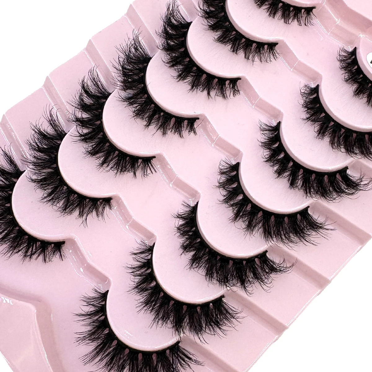 HBZGTLAD 7 Paar falsche Wimpern aus künstlichem Nerz, natürliche, lange, unordentliche, künstliche Wimpern, kreuz und quer, Make-up-Wimpernverlängerung, flauschige Wimpern