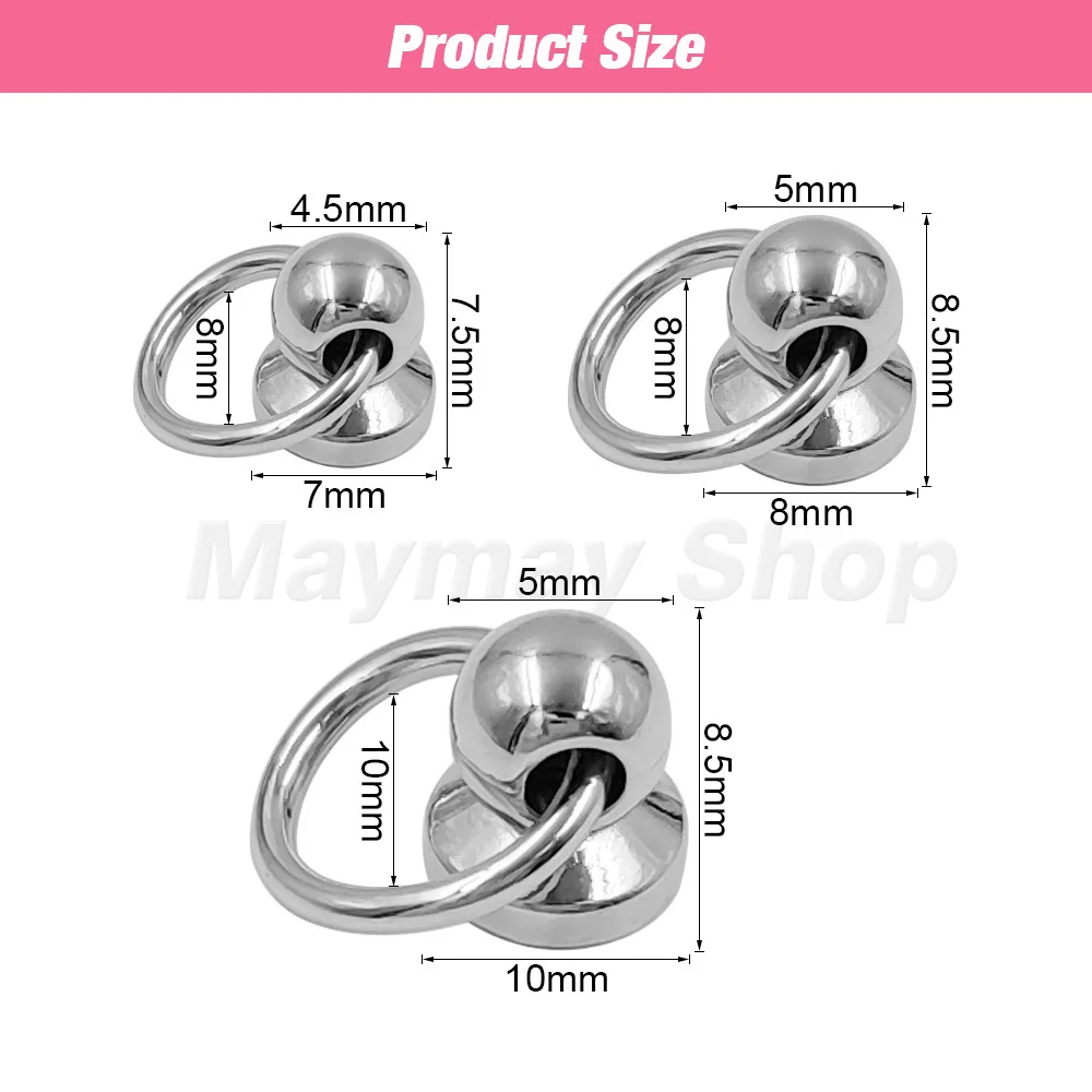 20Set 7/8/10Mm Metalen Chicago Schroef Klinknagel Bal Post Screwback Met O Ring Stud Voor leathercraft Telefoon Geval Decoratie Accessoires