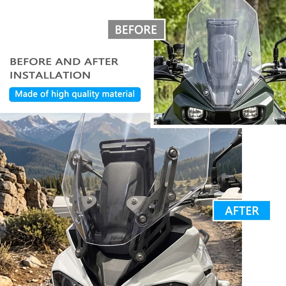 For KOVE 800X Rally Touring 800 X 2023 2024 2025 Motorcycle Windscreen Adjusters Bracket Windscreen Adjustable Holder Kit
