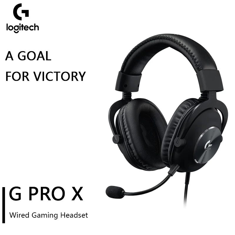 Logitech G PRO X Gaming-Headset  Wired Over-Ear Headphones with Blue VO!CE Mic 50mm PRO-G Drivers 7.1 Surround Sound