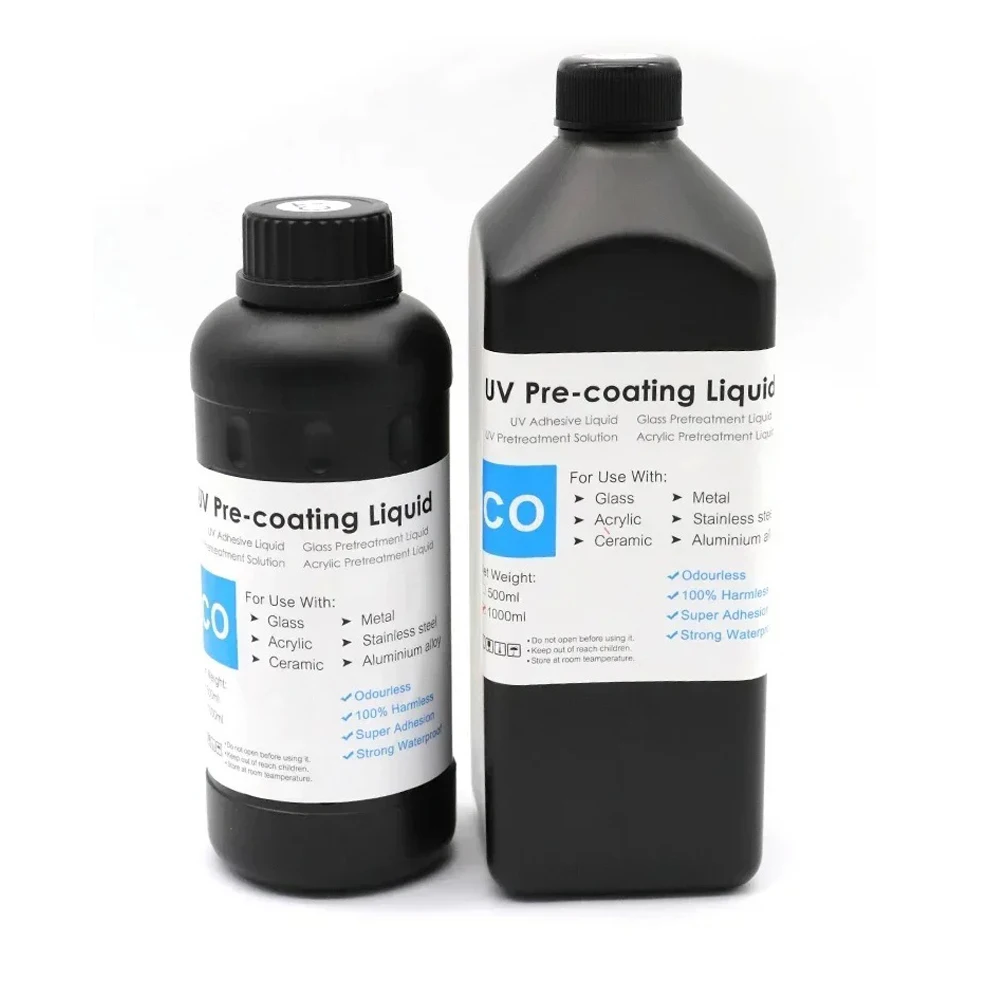 UV Coating Fluid For UV Flatbed Printer For Glass Wood Metal Crystal Leather Ceramic PVC coating liquid No Odor 500ML/1000ML