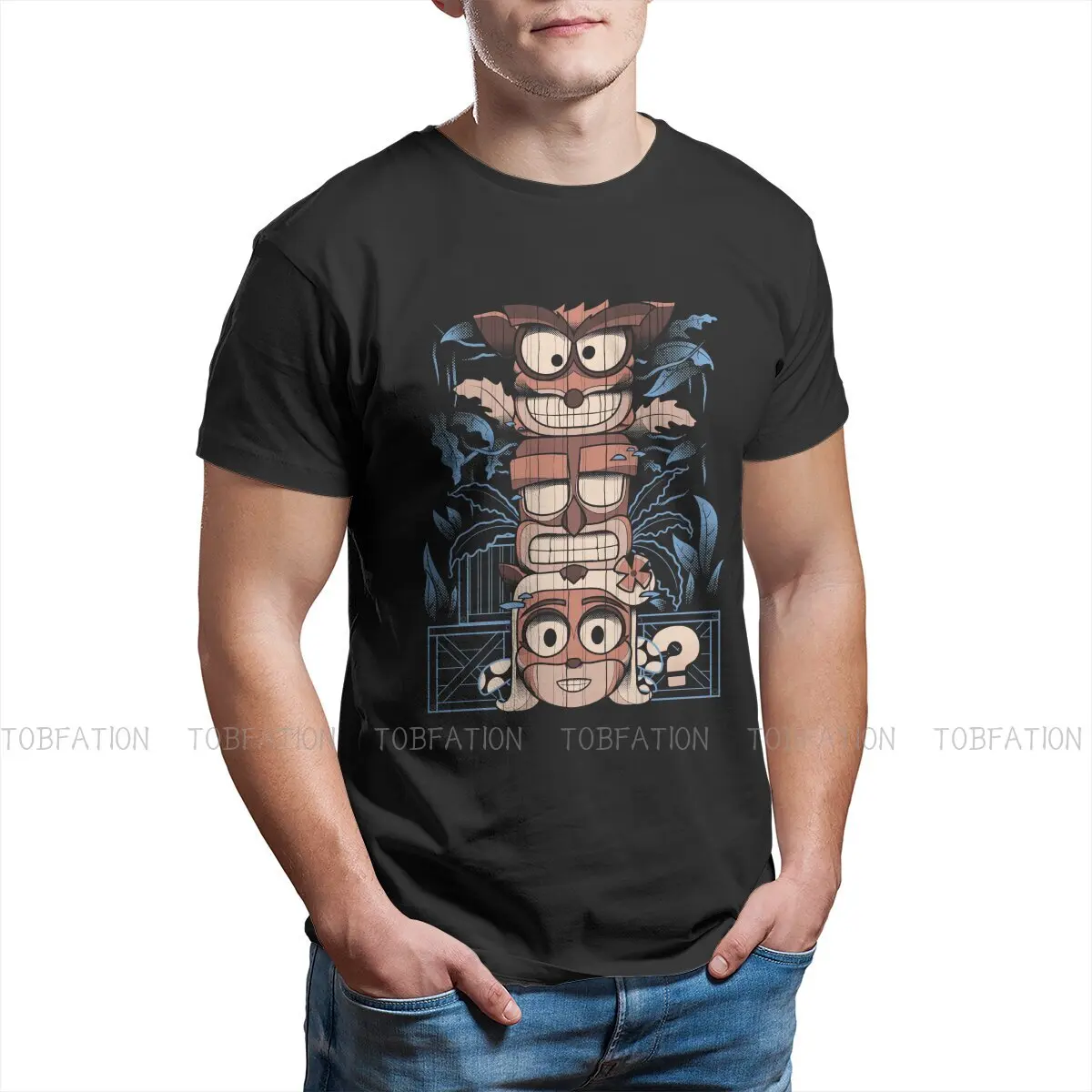 C.Totem Graphic TShirt Crash Bandicoot Game Creative Tops Casual T Shirt Male Tee Unique Gift Clothes