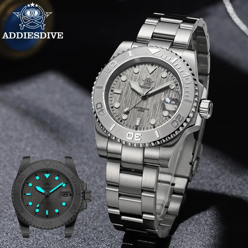 ADDIESDIVE AD2087 Men Watch Waterproof 20Bar Driver Sapphire Glass BGW9 Luminous NH35 Automatic Mechanical Watch