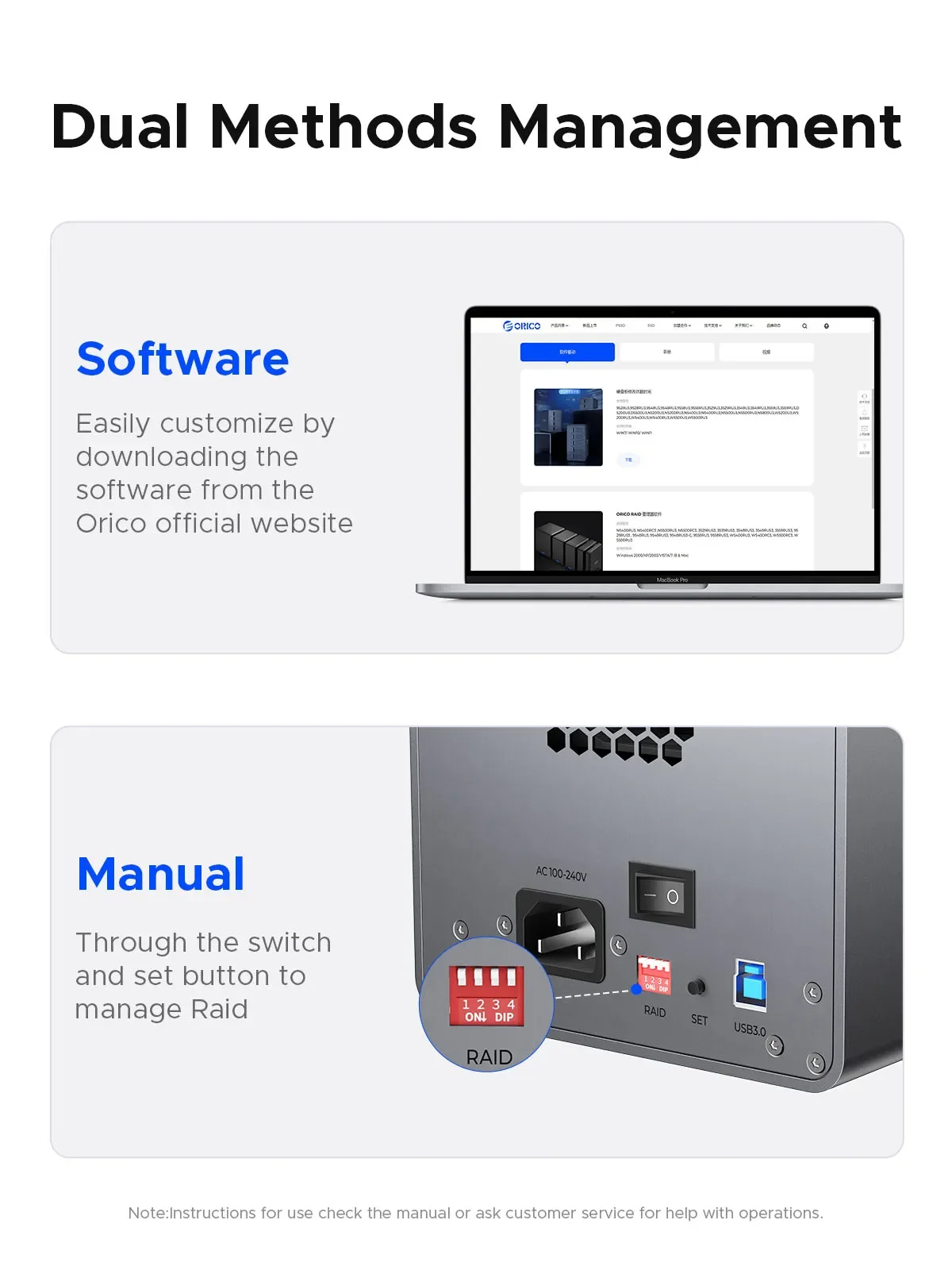 กล่องใส่ฮาร์ดดิสก์ ORICO 2 ช่อง ขนาด 3.5 นิ้ว USB 3.0 พร้อม RAID ความเร็ว 5Gbps วัสดุอะลูมิเนียม ระบบจัดเก็บข้อมูลแบบ DAS พร้อมพัดลมระบายความร้อน โซลูชั่น NAS ส่วนบุคคล