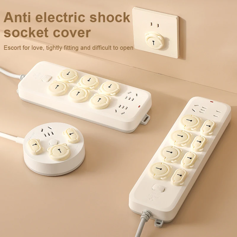 10pcs Child Prevent Electric Shock Socket Protective Cover Power Supply Plug Anti-electricity Proof Dust-proof Protective Cover