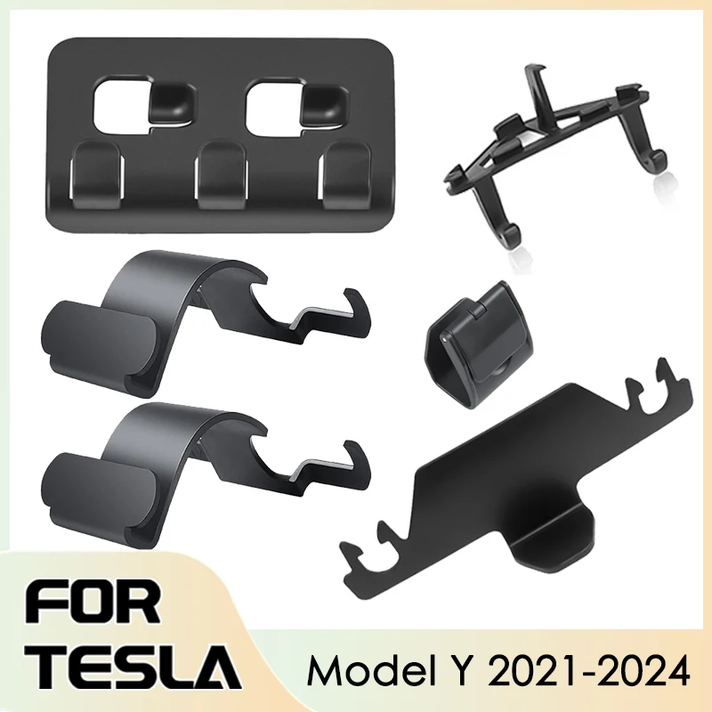 Hook for Tesla Model Y 2021-2024 Accessories Seat Back Clip Rear Trunk Hook Glove Box Organizer Holder for Tesla Model Y 2024