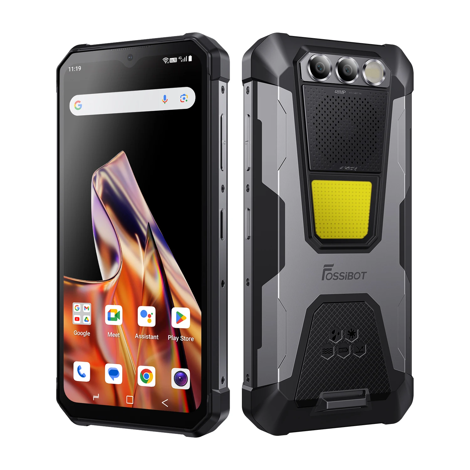 FOSSIBOT F106 PRO MTK G85 4G Android 14 15GB(8+7GB Extended) 256GB ROM Rugged Smartphone 12000mAh Battery 48MP Camera NFC