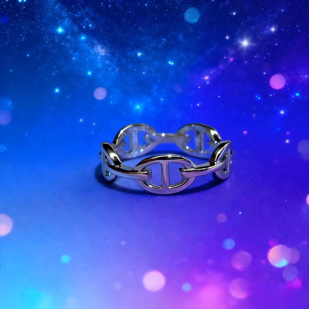 

2025 Новые элегантные аксессуары, позолоченное женское кольцо-цепочка. обручальное кольцо. Праздничные подарки.Для подруги