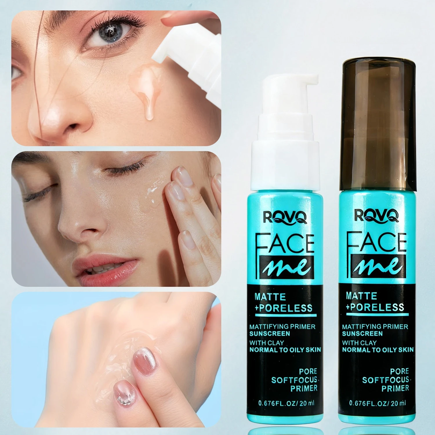 Matte Poreless Mattifying Primer-Oil-Control Sunscreen with Clay,Pore Blurring,Waterproof&Long-Lasting,Ideal for Normal