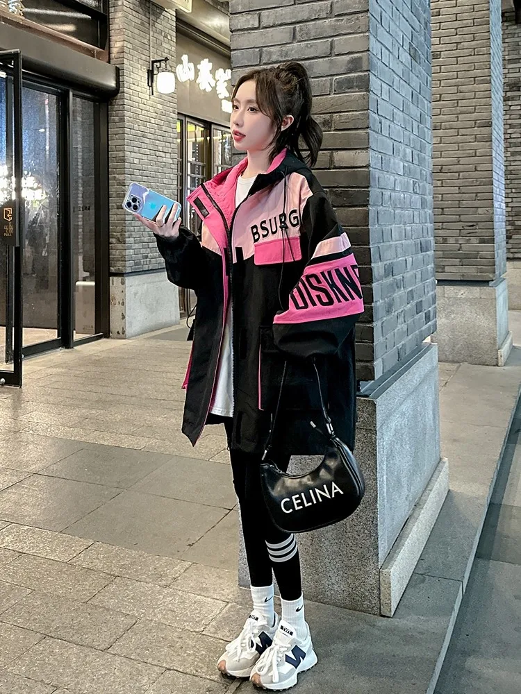 

European Sle Thiened Long Sve ort Jaet Women's Spring 2025 New Arrival ular Small Size Loose Ladies Coat