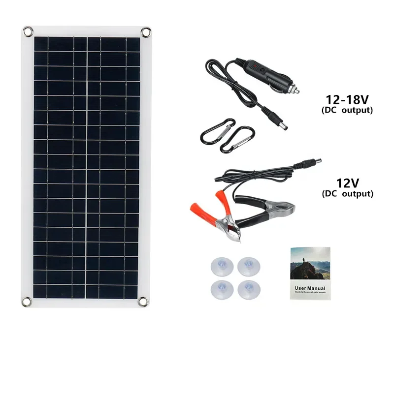 100W Solar Panel 12V  Cell 10A-100A Controller  Plate Kit for Phone RV Car Caravan Home Camping Outdoor Battery