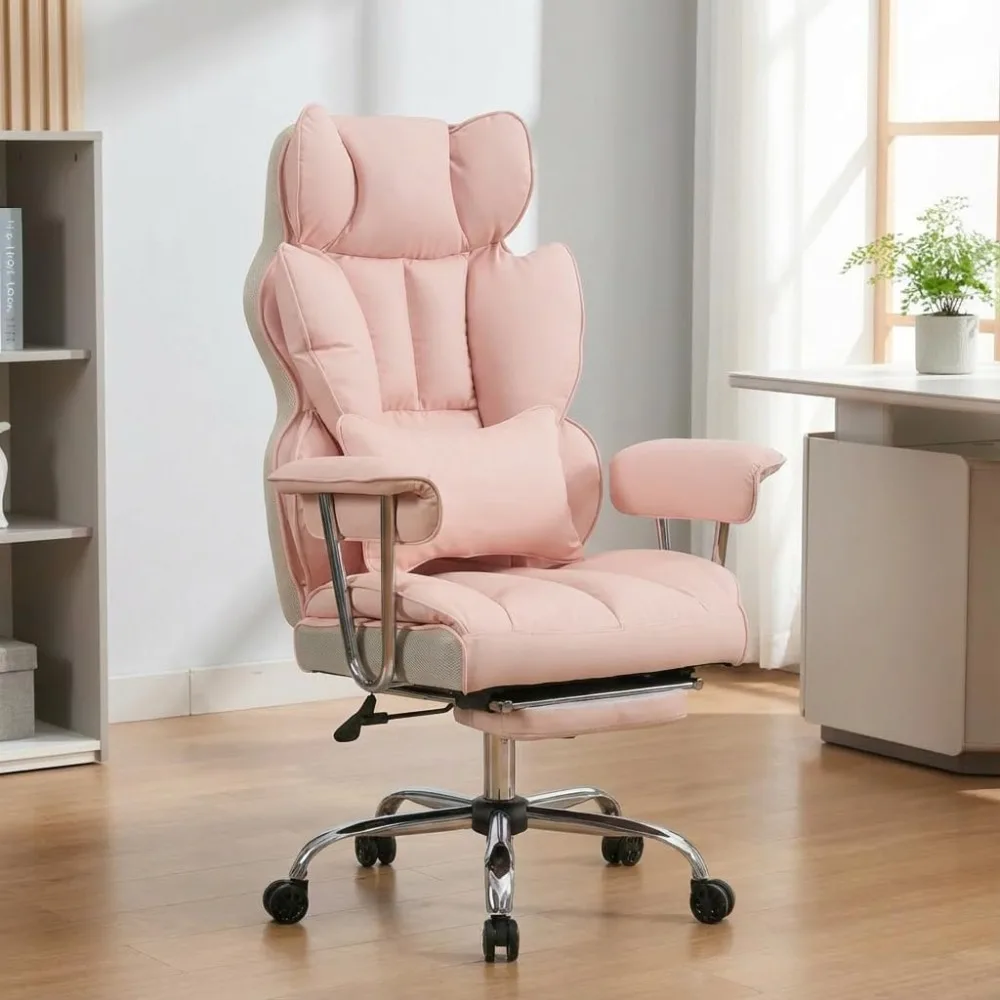 

Big and Tall Office Chair 400lbs - Heavy Duty Executive Desk Chair with Footrest, High Back PU Leather Ergonomic Computer Chair