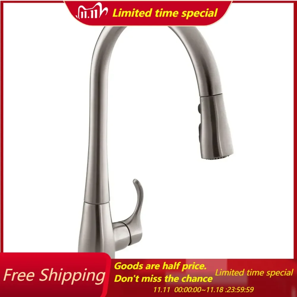 

Pull Down Kitchen Faucet, 3-Spray Faucet, Kitchen Sink Faucet with Pull Down Sprayer, Vibrant Stainless