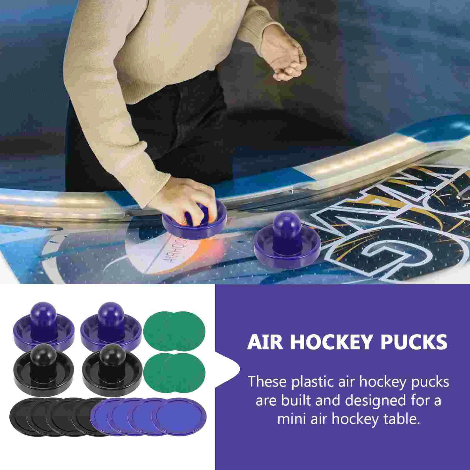 Toy Air Hockey Paddle Game Accessories 96x96cm Table Pushers Pucks Paddles