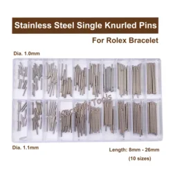 Total of 300pcs Stainless Steel Single Knurled Pins Replacement for Rolex Bracelet Watch Accessories