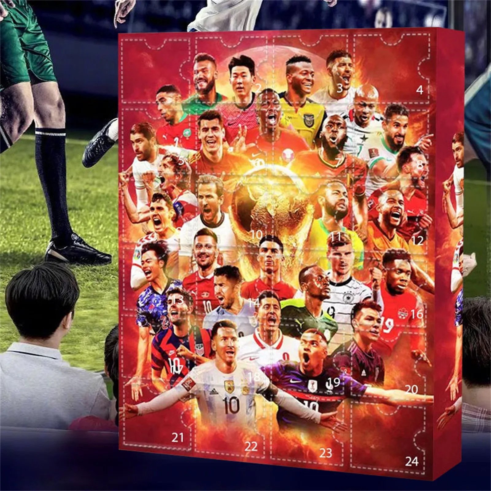 2024 Countdown Advent Calendar Soccer Kit, 24 Days Building Advent Calendars Soccer Party Favors Sports Christmas Supplies