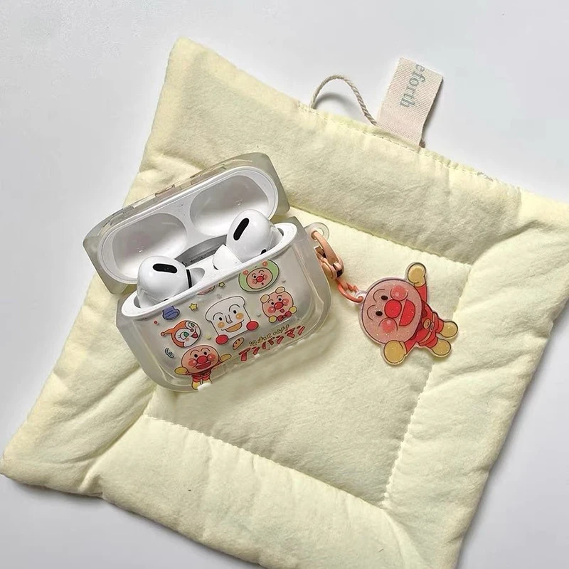 Kawaii Anpanman Earphone Case Suit Airpodspro Cartoon Anime Fall Prevention Earphone Protective Case Silica Shell Girl Gifts 