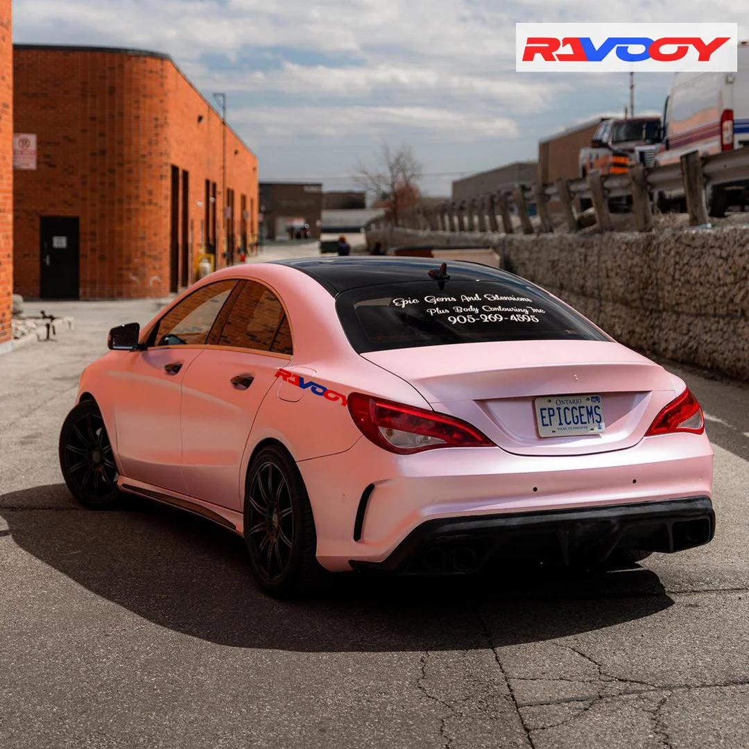 High Quality Satin Chrome Blossom Pink Vinyl Wrap Film Self-Adhesive Auto Tuning Vinyl Wrap  & Motorcycle Stickers Durable Foil - Image 3