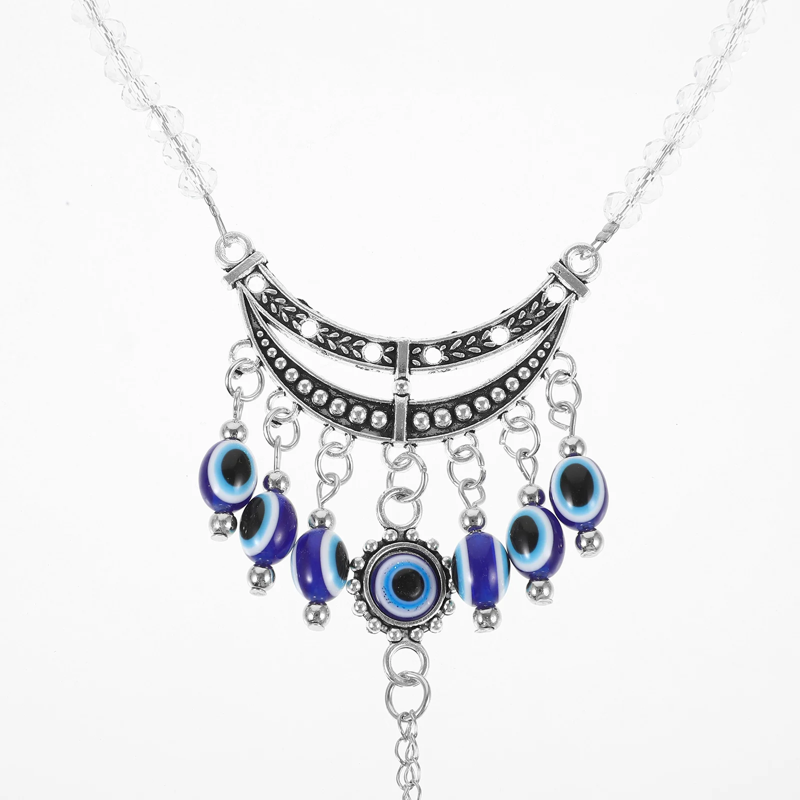

LED Decorations Car Mirror Ornament Decorate Evil Eye White Crystal Hanging Accessories