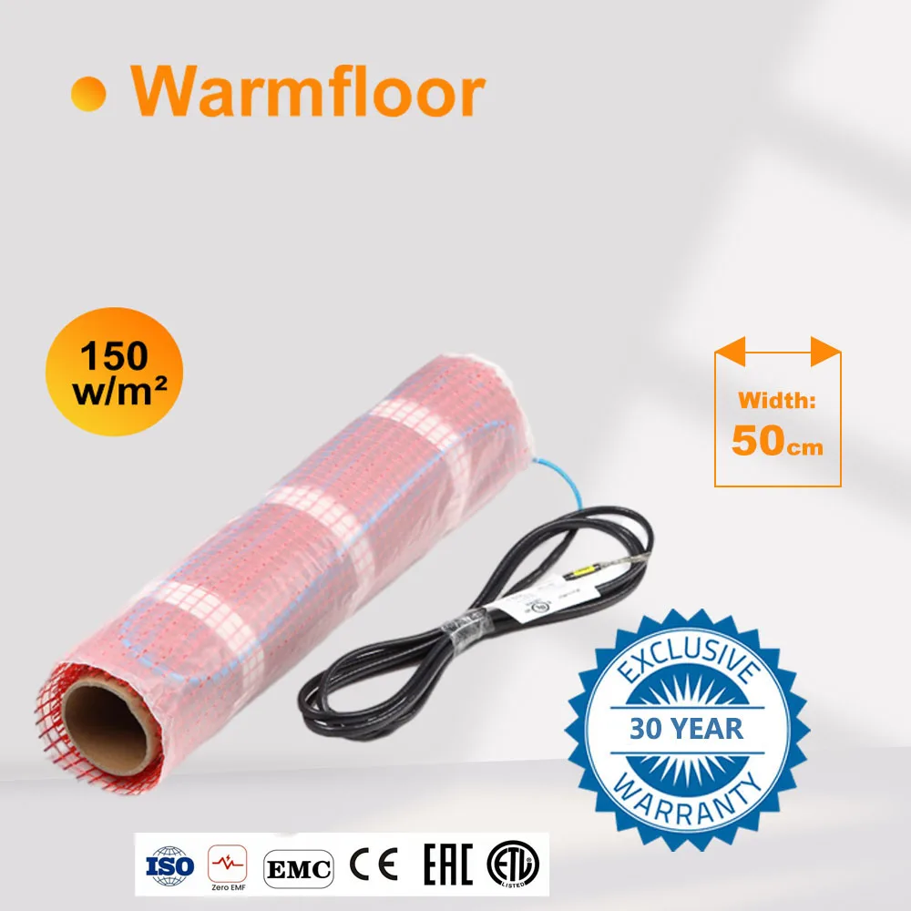 Warmmat Electric Radiant Self-adhesive Floor Heat Heating Mat 4-12m2 The Ceramic Tile Wooden Floor Heating System 150W/m2